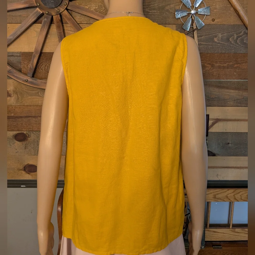 J Crew Mustard Yellow Embroidered Floral Blouse